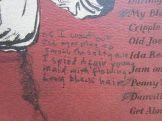 Bob Dylan's personal annotated and signed copy of Pete Seeger's Darling Corey LP TOGETHER WITH the postcard from this record filled out in Bob Dylan's hand, ca. 1962.