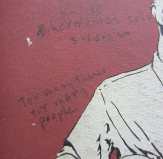 Bob Dylan's personal annotated and signed copy of Pete Seeger's Darling Corey LP TOGETHER WITH the postcard from this record filled out in Bob Dylan's hand, ca. 1962.