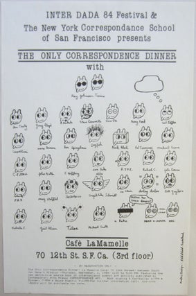 Item #SKB-13689 Poster announcing ''The Only Correspondence Dinner'' at the Cafe LaMamelle in San...