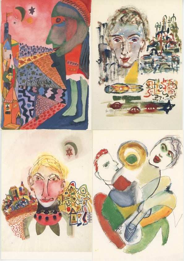 Item #SKB-14201 Six color postcards reproducing paintings by Henry Miller. Henry MILLER.