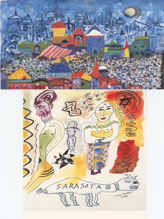Six color postcards reproducing paintings by Henry Miller.