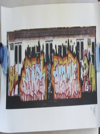 Item #SKB-14204 Photographic print of a subway train painted by graffiti artist, Seen. Richard...