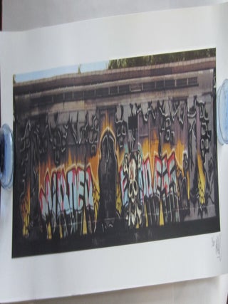 Item #SKB-14205 Photographic print of a subway train painted by graffiti artist, Seen. Richard...