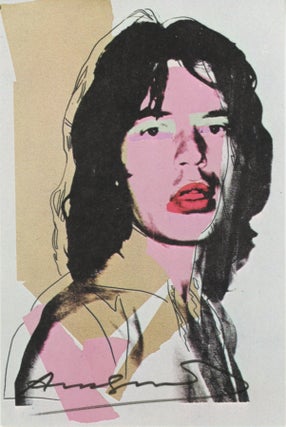 Item #SKB-14264 Lithographed postcard reproducing Warhol's portrait of Mick Jagger sometimes...