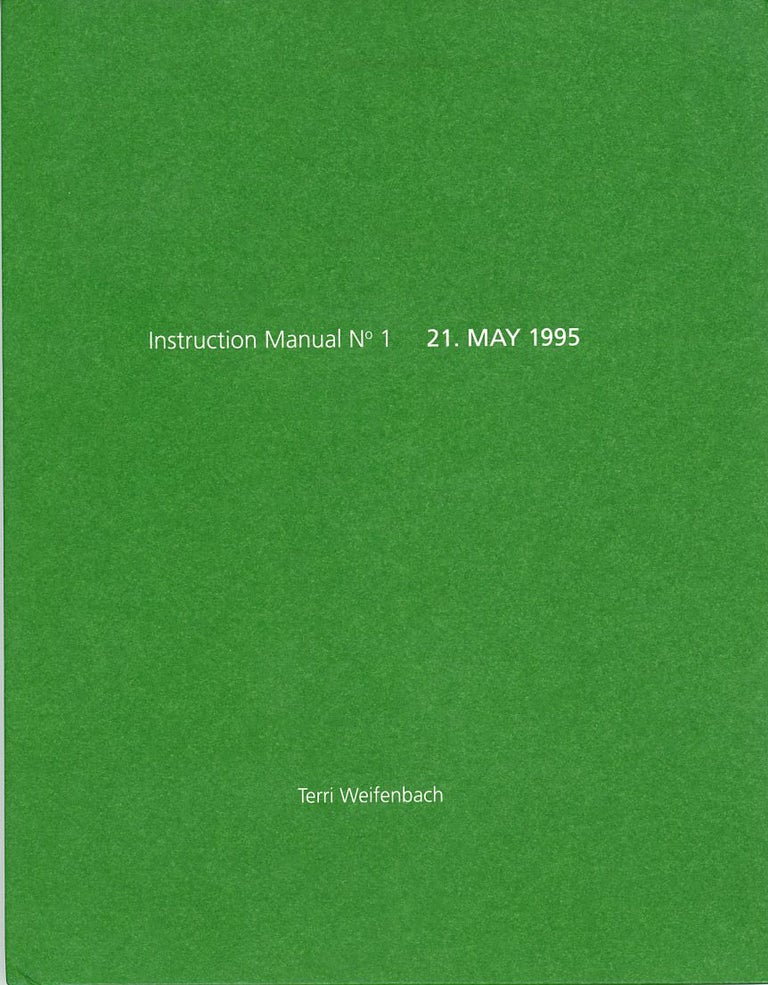 Item #SKB-14521 Instruction Manual No. 1: 21 May 1995. Terri WEIFENBACH.