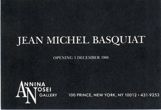 Item #SKB-14642 Postcard invitation announcing Basquiat's December 1988 show at the Annina Nosei...