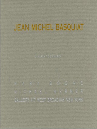 Item #SKB-14644 Invitation card for Basquiat's 1985 show at the Boone/Werner Gallery in NYC. Jean...