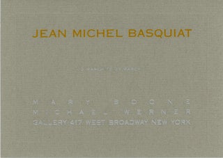 Item #SKB-14644 Invitation card for Basquiat's 1985 show at the Boone/Werner Gallery in NYC. Jean...