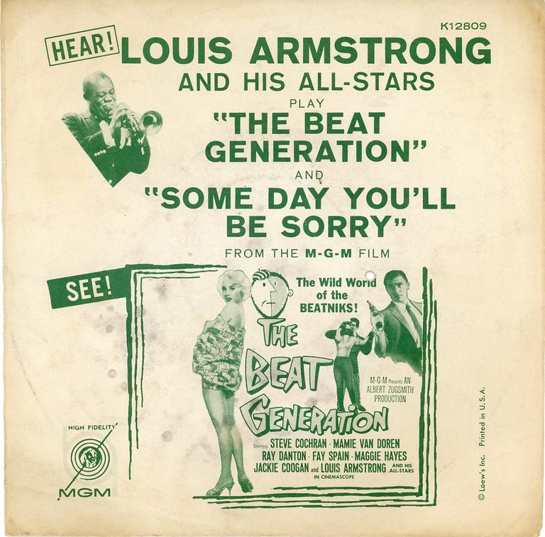 Item #SKB-15219 The Beat Generation/Someday You'll Be Sorry. Louis ARMSTRONG.