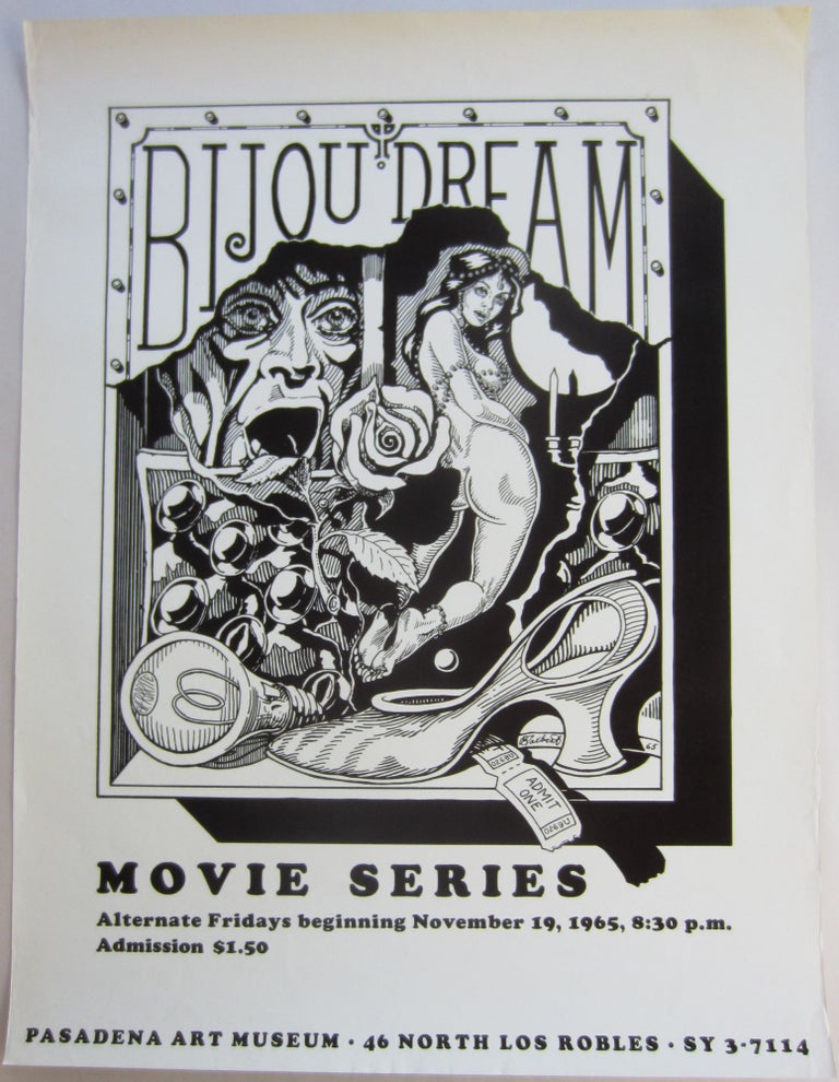 Item #SKB-16544 Poster announcing "Bijou Dream" a series of film screenings at the Pasadena Art Museum, 1965. Ben TALBERT.