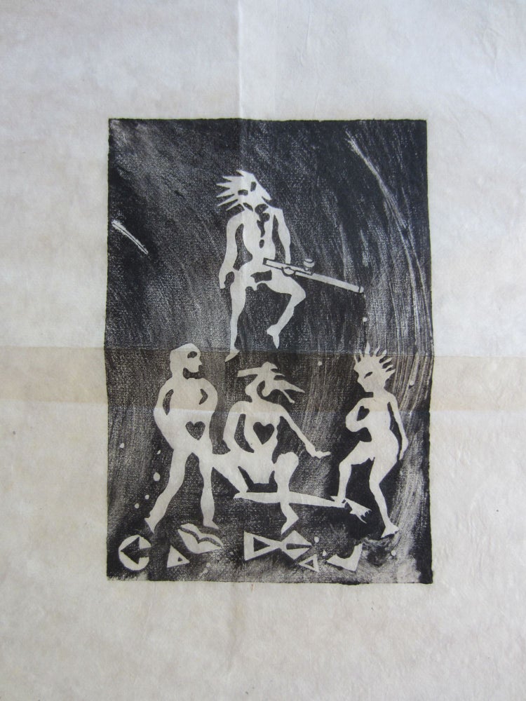 Item #SKB-16555 Original rice paper woodblock print of a humanoid creature with an opium pipe. Dana YOUNG.