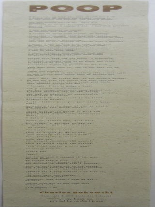 Item #SKB-16638 Poop. Charles BUKOWSKI, Johnny BREWTON