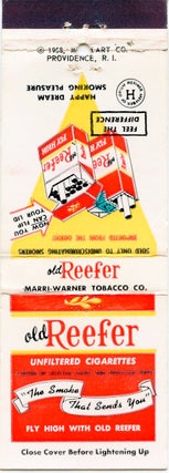 Item #SKB-16776 Spoof matchbook cover advertising ''Old Reefer Unfiltered Cigarettes.''. MARIJUANA