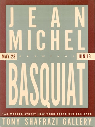 Item #SKB-16806 Invitation card for Basquiat's 1987 "Drawings" show at the Tony Shafrazi Gallery...