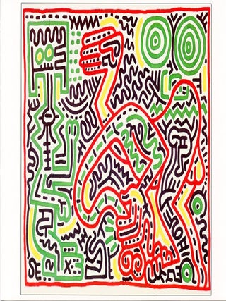 Item #SKB-16918 "Season's Greetings" card from the Tony Shafrazi Gallery, 1984 featuring a work...