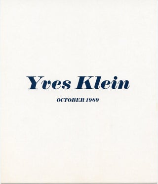 Invitation card for Klein's 1989 "Sponge Reliefs" show at the Gagosian Gallery in NYC.