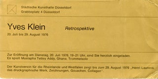 Item #SKB-16967 Invitation card for Klein's 1976 retrospective exhibition at the Stadtische...