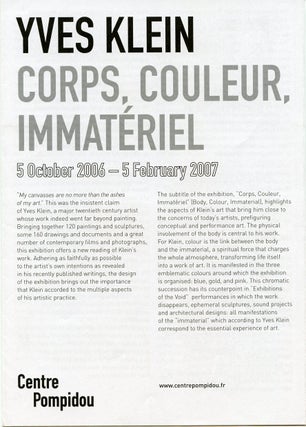 Item #SKB-16988 Multi-folding sheet printed on both sides for Klein's 2007 "Corps, Couleur,...