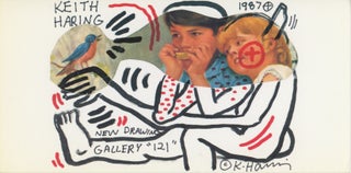 Item #SKB-17360 Invitation card for Haring's 1987 exhibition at the Gallery 121 in Antwerp. Keith...