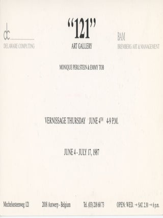 Invitation card for Haring's 1987 exhibition at the Gallery 121 in Antwerp.