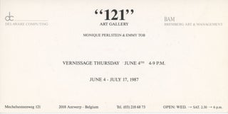 Invitation card for Haring's 1987 exhibition at the Gallery 121 in Antwerp.