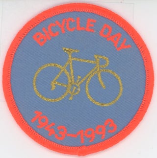 A "Bicycle Day" patch celebrating the 50th anniversary of the discovery of LSD. Albert HOFMANN.