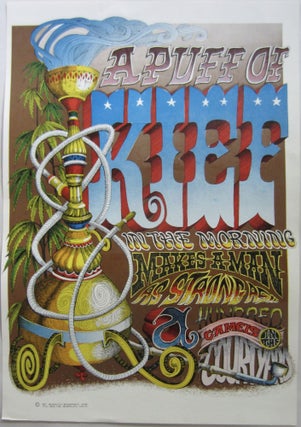 Item #SKB-17703 Poster boldly printing in psychedelic lettering: "A Puff Of Kief in the Morning...