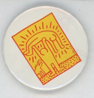 Item #SKB-17708 Keith Haring pinback button from the Pop Shop. Keith HARING