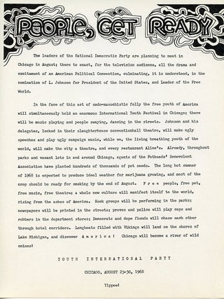 Item #SKB-4064 Handbill issued by the Yippies proclaiming: ''PEOPLE GET READY.''. Abbie HOFFMAN