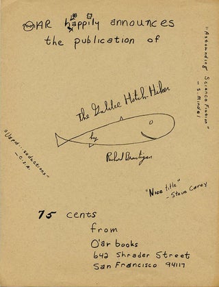 Item #SKB-443 Handbill issued by Oar Books announcing publication of their reprint of The Galilee...