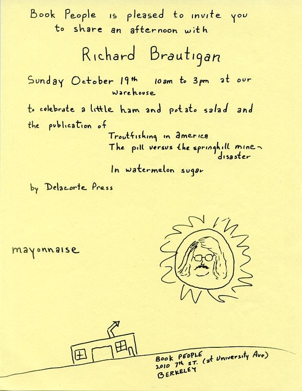 Richard Brautigan's Trout Fishing in America, the Pill Versus the  Springhill Mine Disaster, in Watermelon Sugar paperback -  Canada