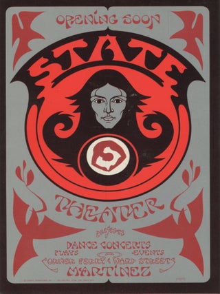 Item #SKB-7233 Oversize postcard featuring an illustration by David Singer announcing the opening...