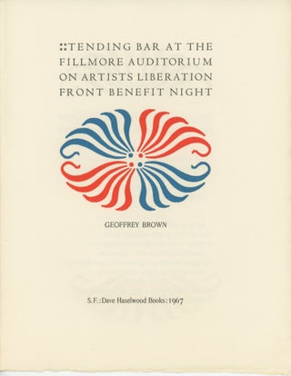 Item #SKB-9837 Tending Bar at the Fillmore Auditorium on Artists Liberation Front Benefit Night....